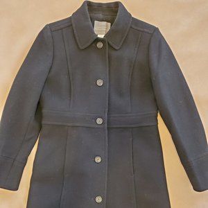 J. CREW LADY DAY COAT PETITE SIZE 8 COLOR BLACK